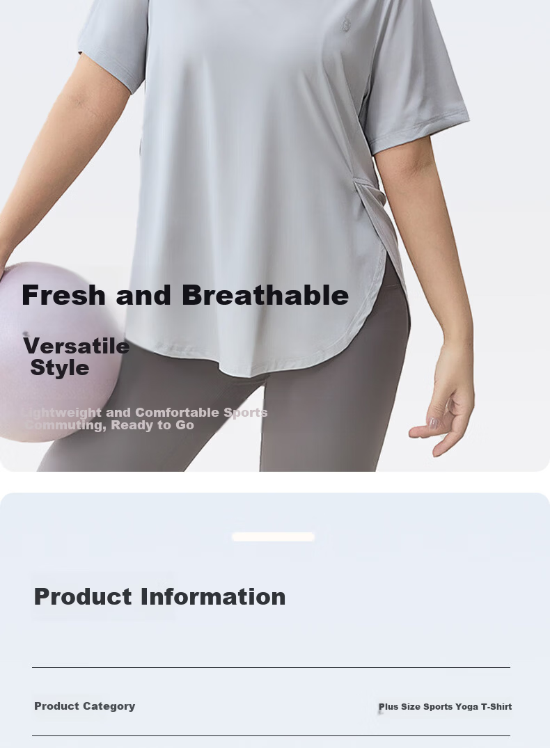 Xueqiman Plus Size Women's Loose Slimming Sports T-Shirt Quick-Dry Breathable Yoga Pilates Fitness Training Short Sleeve 8