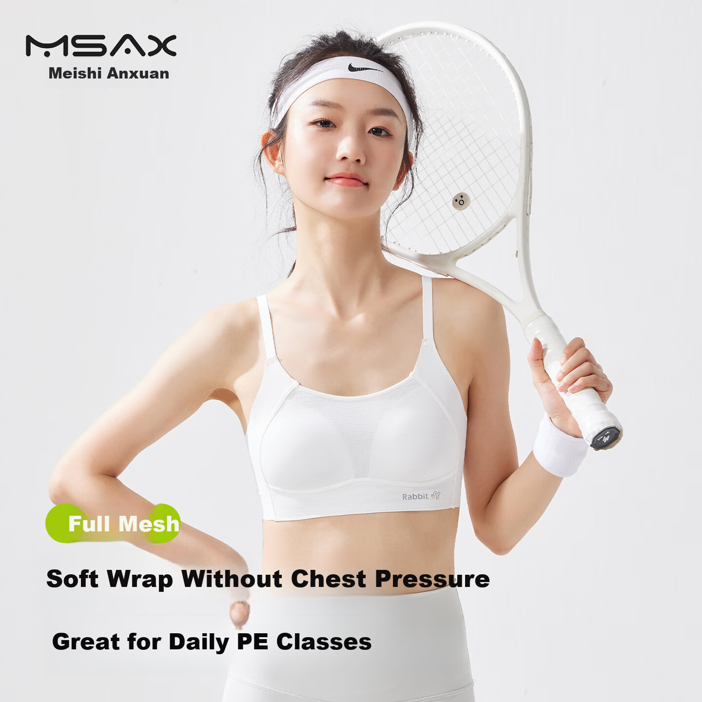 Meishianxuan High School Girls' Underwear Vest Sports Bra Stage 2-3 Youth Development Underwear for Girls Aged 12-16