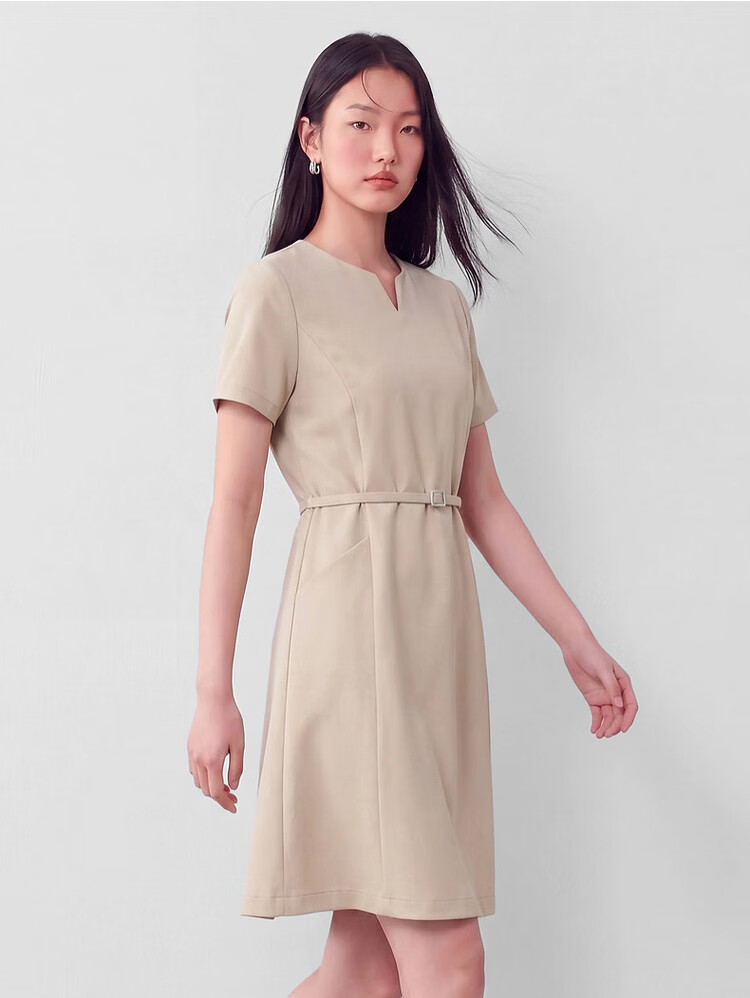 G2000 Women's 2026 Spring Summer Draped Short Sleeve Dress with Belt Comfortable Stretch Mall Edition 23