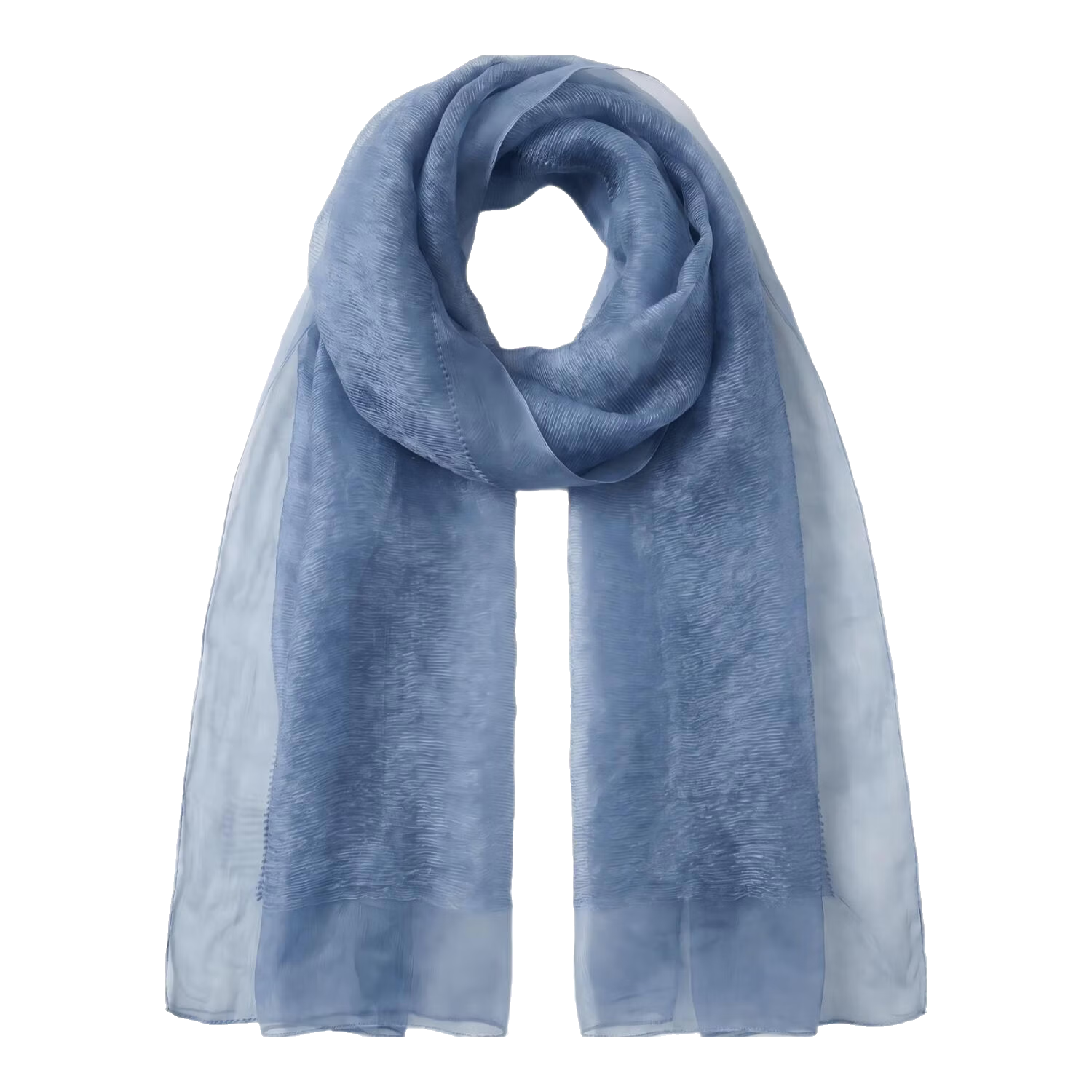 Lagur Lightweight Thin Double-Layer Silk Blend Beige Scarf Shawl for Women Spring Autumn Fashion Shawl Blue