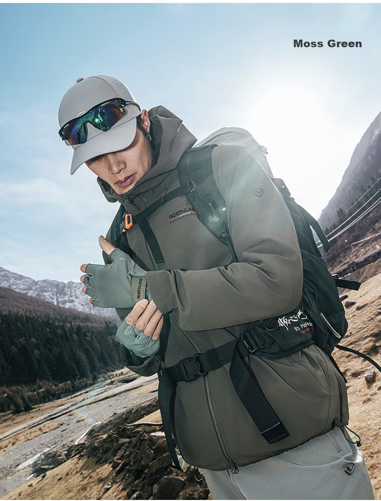 NORTHLAND 【Gangren 3】Men's Softshell Jacket 2026 New Outdoor Three-Proof Wear-Resistant Hiking Mountaineering Softshell Coat 12