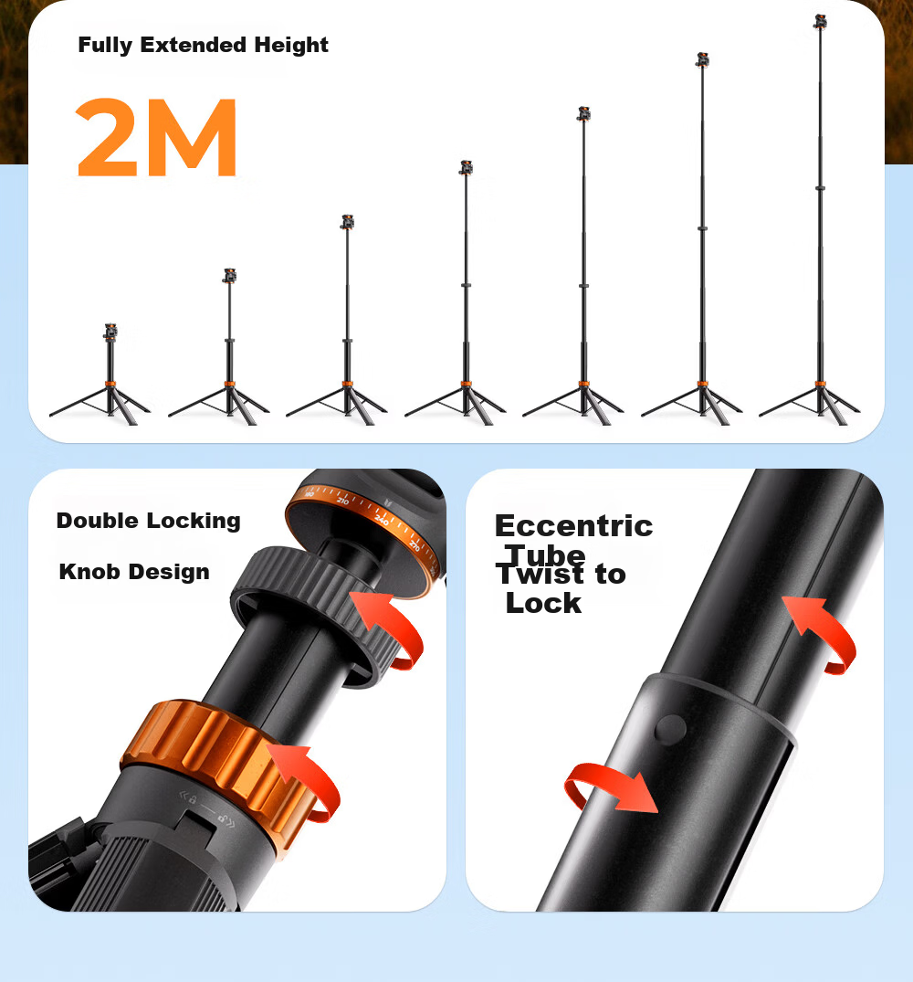 Zhuoer MS-60 Portable Tripod Quick-Release Anti-Pinch Multi-Function Aluminum Alloy Phone Live Streaming Stand DSLR Camera Photography Panorama Aluminum Alloy Tripod 5