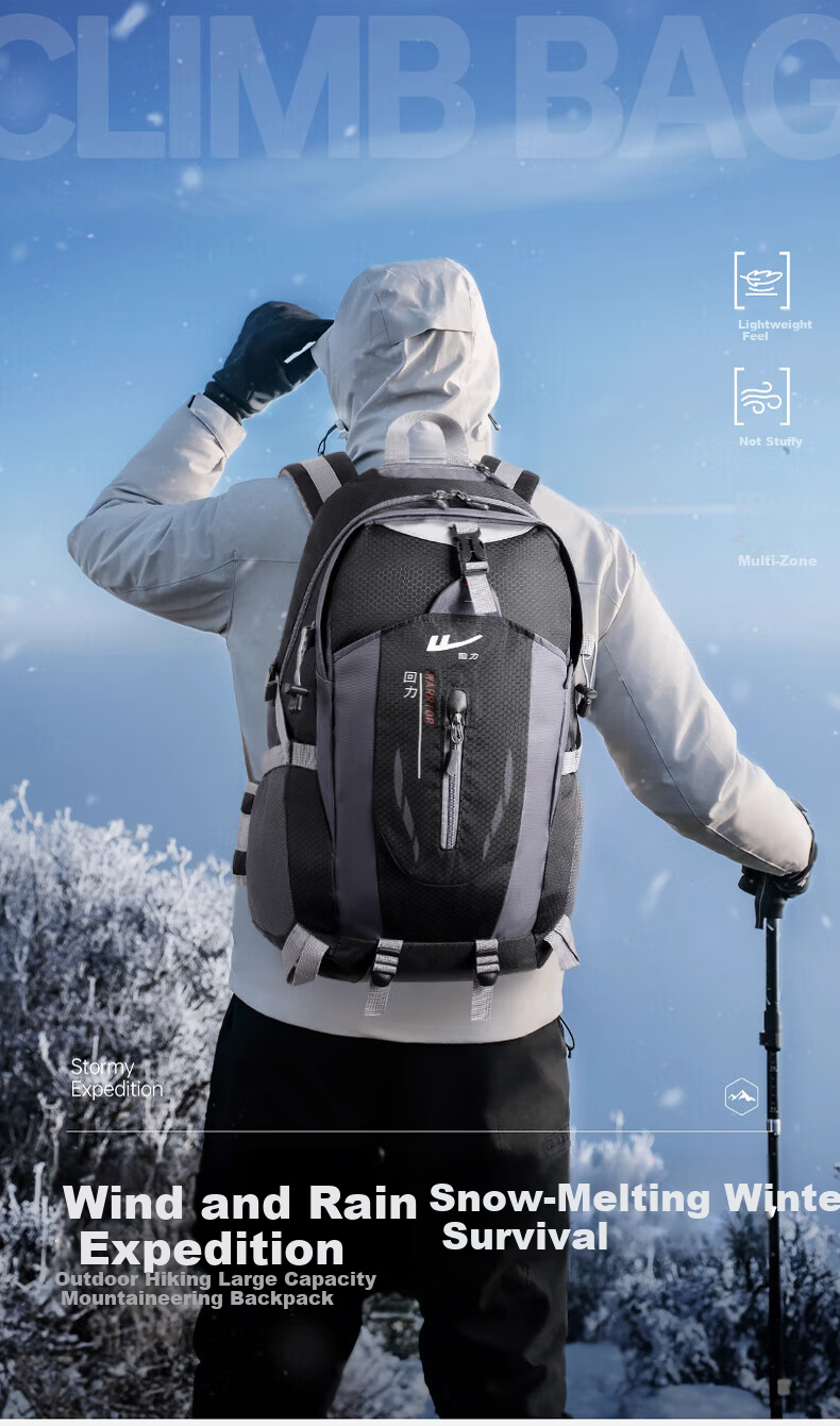 Warrior Outdoor Mountaineering Backpack Men Large Capacity Lightweight Travel Bag Water-Resistant Hiking Climbing Professional Multifunctional Sports Bag 1
