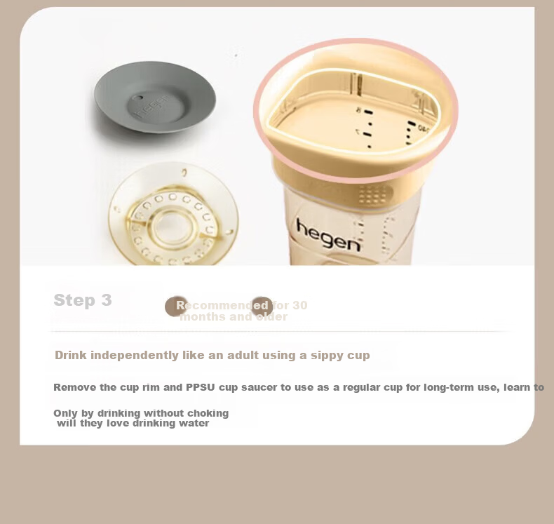 HEGEN Straw Cup Children's Training Cup Baby Direct Drinking Bottle Over 9 Months Baby Gift Set 10