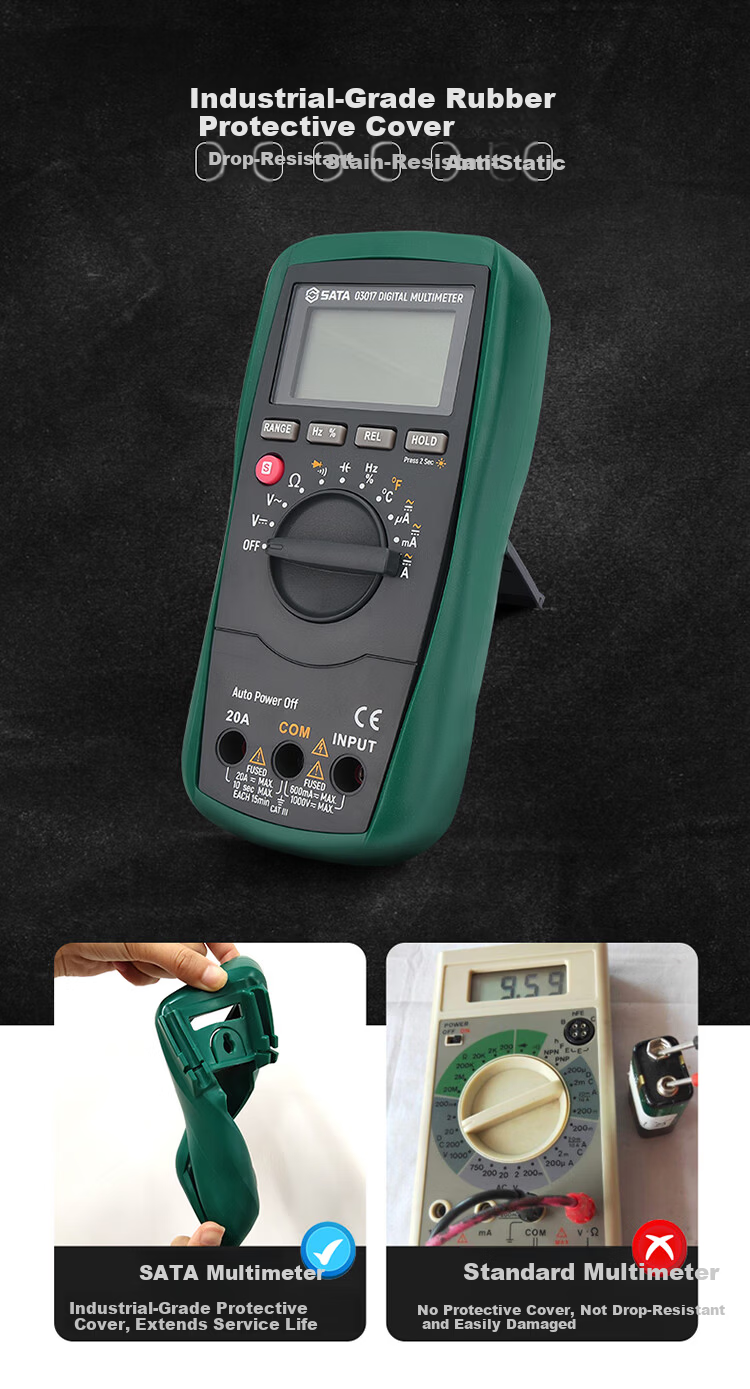 SATA 03005 Handheld Multimeter Digital Clamp Meter Capacitance Resistance Voltage Tester 4