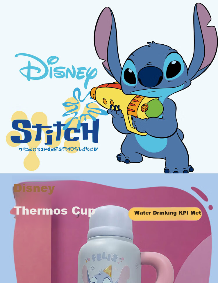Disney Kids Insulated Water Bottle Portable 316 Stainless Steel 2026 New Dual Drinking Spout Straw Cup 1