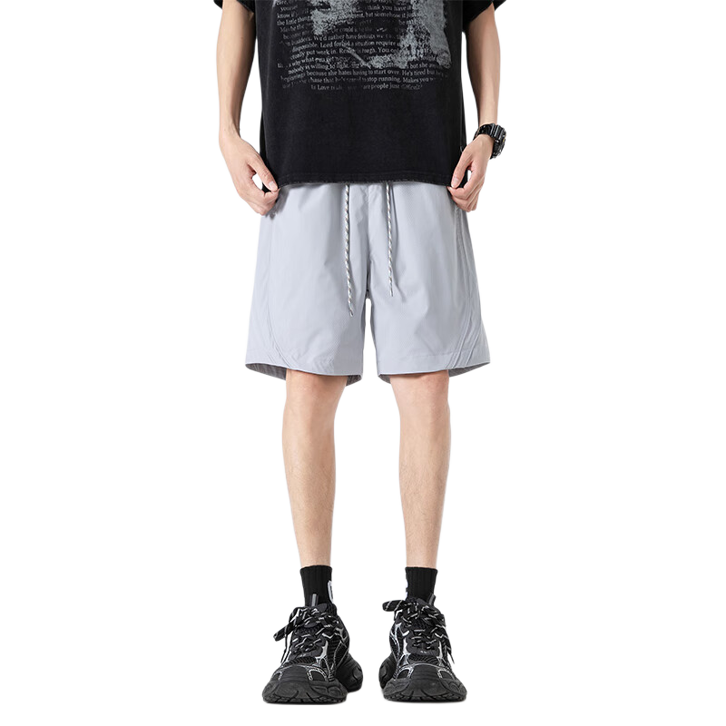 Foss Phil Men's Pants, Summer Lightweight Breathable Casual Shorts, Versatile Sports Quick-Dry Shorts, K008 Cloud Gray, XL
