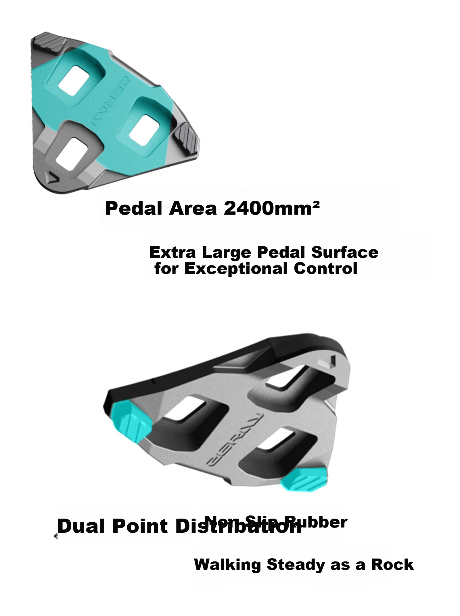 HEPINGJIANGENBO HuB Road Bike Clipless Pedals Diamond Lock Plates 0-Degree Floating Anti-Slip Screw Washers Standard Set 6
