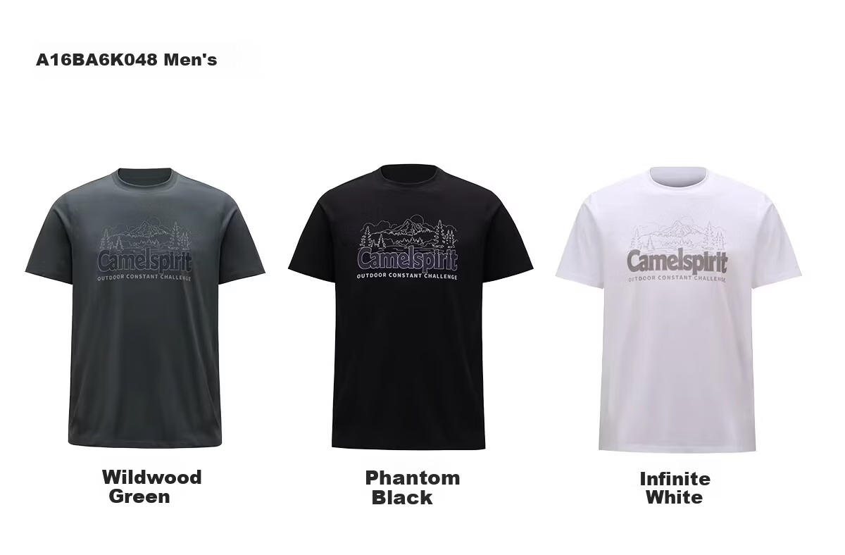 CAMEL Outdoor Quick-Dry Men's T-Shirt Spring Summer Short Sleeve Cooling Breathable Sweat-Absorbing Wrinkle-Resistant Stretch Printed Hiking Sun Protection K048 11
