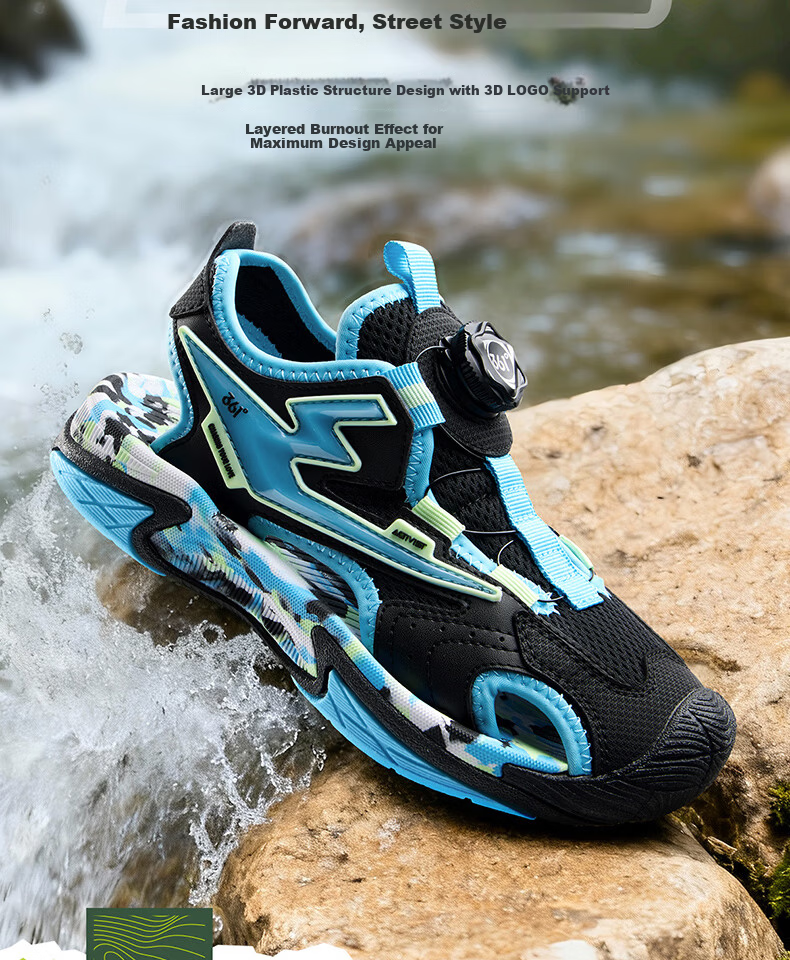 361° Kids Sports Shoes Summer 2026 Breathable Closed-Toe Durable Beach Sandals Purple Size 33 15