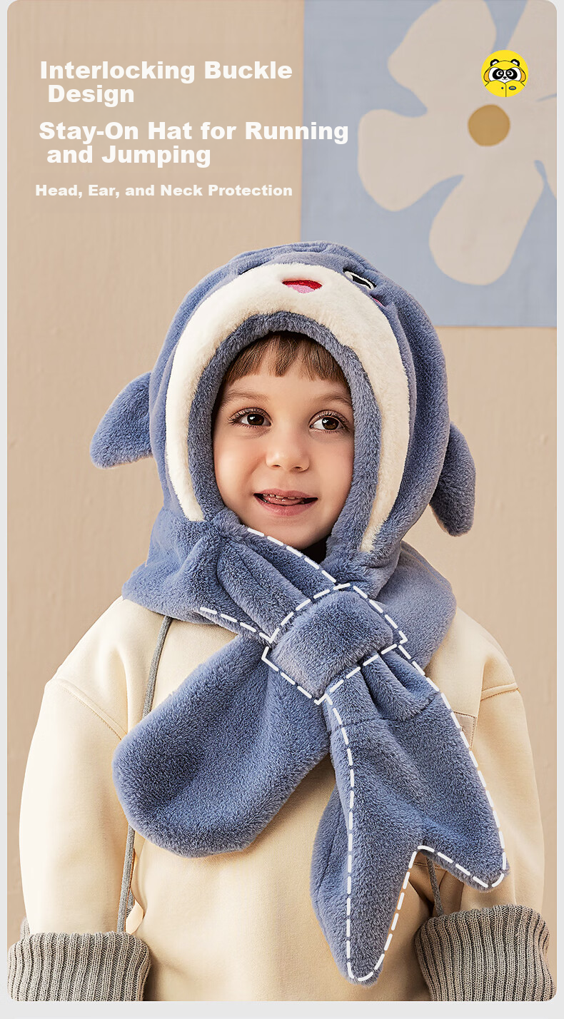 Mumeng Kids Autumn Winter Hat and Scarf Set Fleece Thickened Warm Hat Pink Unicorn for Older Children 10