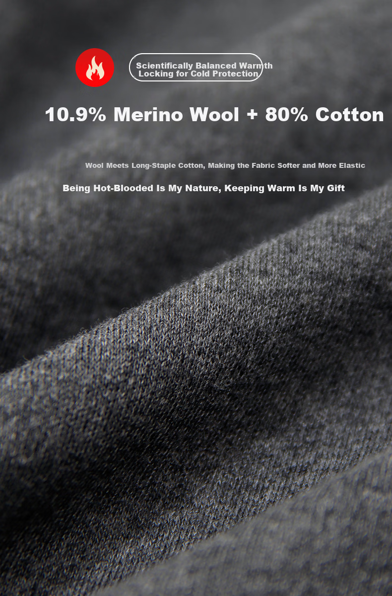 Hengyuanxiang [Wool Thickened] Thermal Underwear for Men, Fleece-Lined And Thickened Long Plush Autumn Top And Bottom Set, Suitable for Both Men And Women in Winter 3