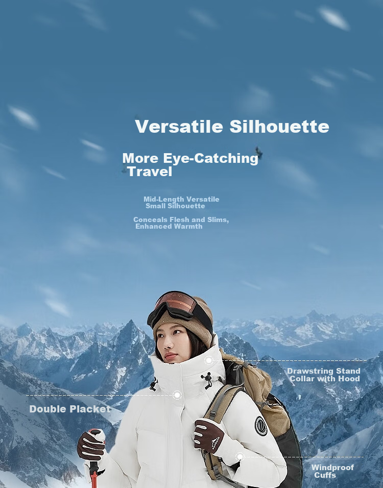 BOSIDENG Off-Season Extreme Cold Women's Thickened Hooded Mid-Length Warm Down Jacket Mall Edition 6