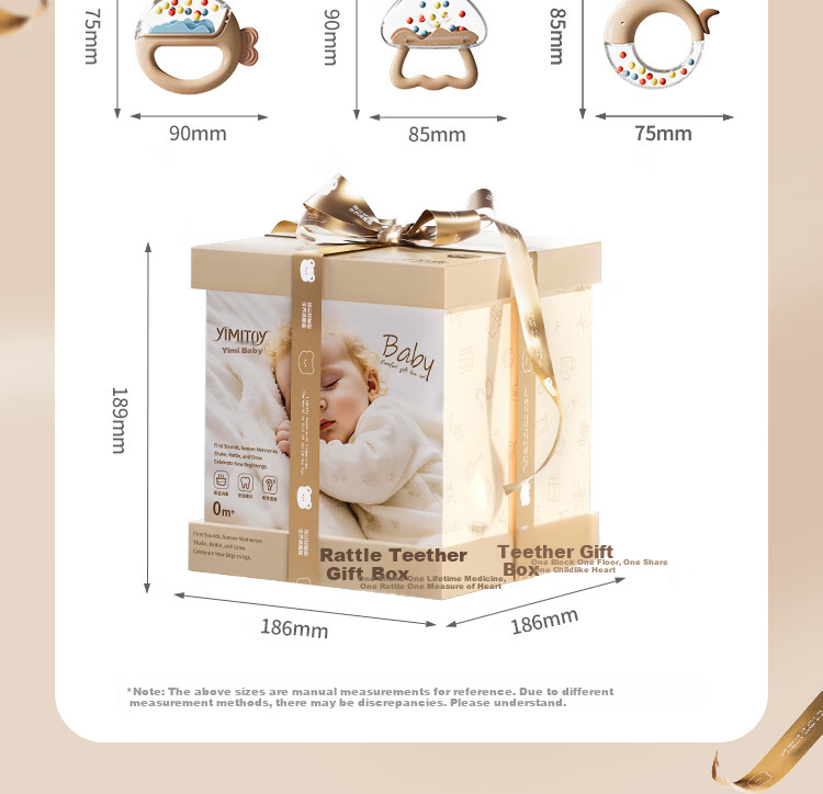 Lingdong Baby Infant Toy Gift Set Rattle Teether Soothing Baby 0-6-12 Months Newborn Birthday Present 4
