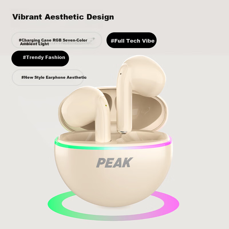 PEAK Bluetooth Ear Clip Open Bone Conduction Headphones Custom Tuned Sports Call Compatible with Apple Huawei Phones New This Month