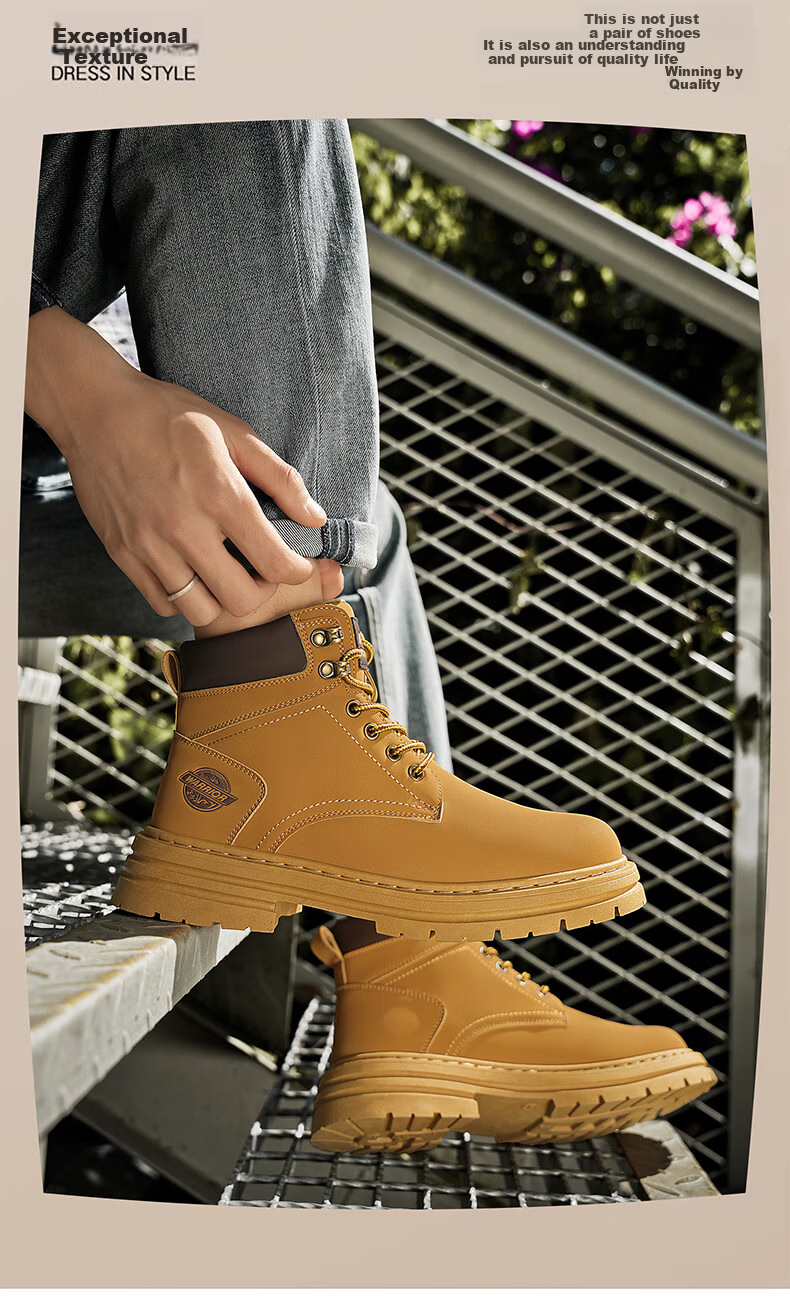 Warrior Workwear Men's Boots Casual Martin Boots 1766-1 Tan Size 44 14