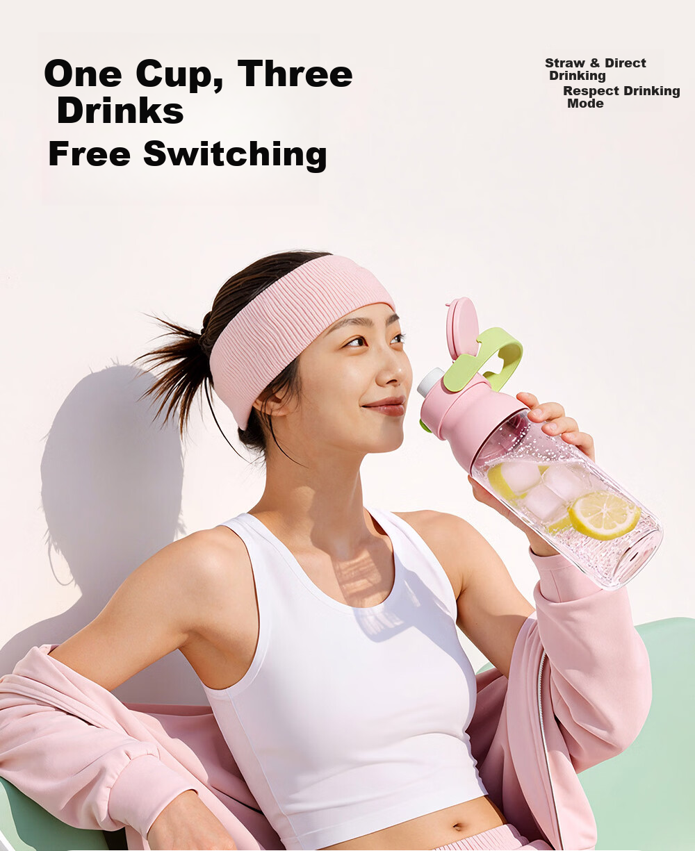 Germ Coca-Cola Summer Plastic Cup with Straw High Temperature Resistant Large Capacity Sports Water Bottle 730ML Snow White 6