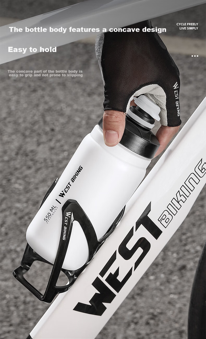 WestBiking Cycling Water Bottle Squeeze Leak-Proof Road Mountain Bike Portable Bicycle Water Bottle White 720ML 6