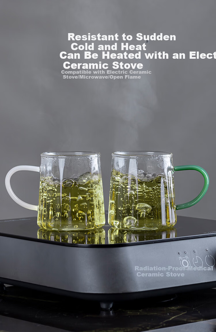 Banwu Life High Temperature Resistant Borosilicate Glass Cup Household Heat-Resistant Thickened Tea Drinking Glass Set of 6 Colors 2
