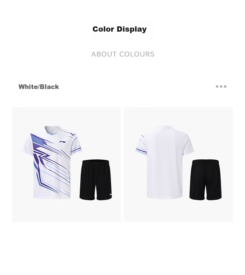 LI-NING Unisex Badminton Short Sleeve Match Set Two-Piece Club Series Sports Teamwear L 5
