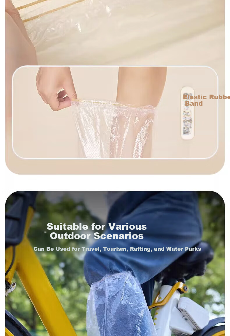 BWNK Disposable Rain Shoe Covers, Thickened And Wear-Resistant, for Adults And Children, Outdoor Portable, Cat Eating Fish Print, 5 Pairs Per Pack 5