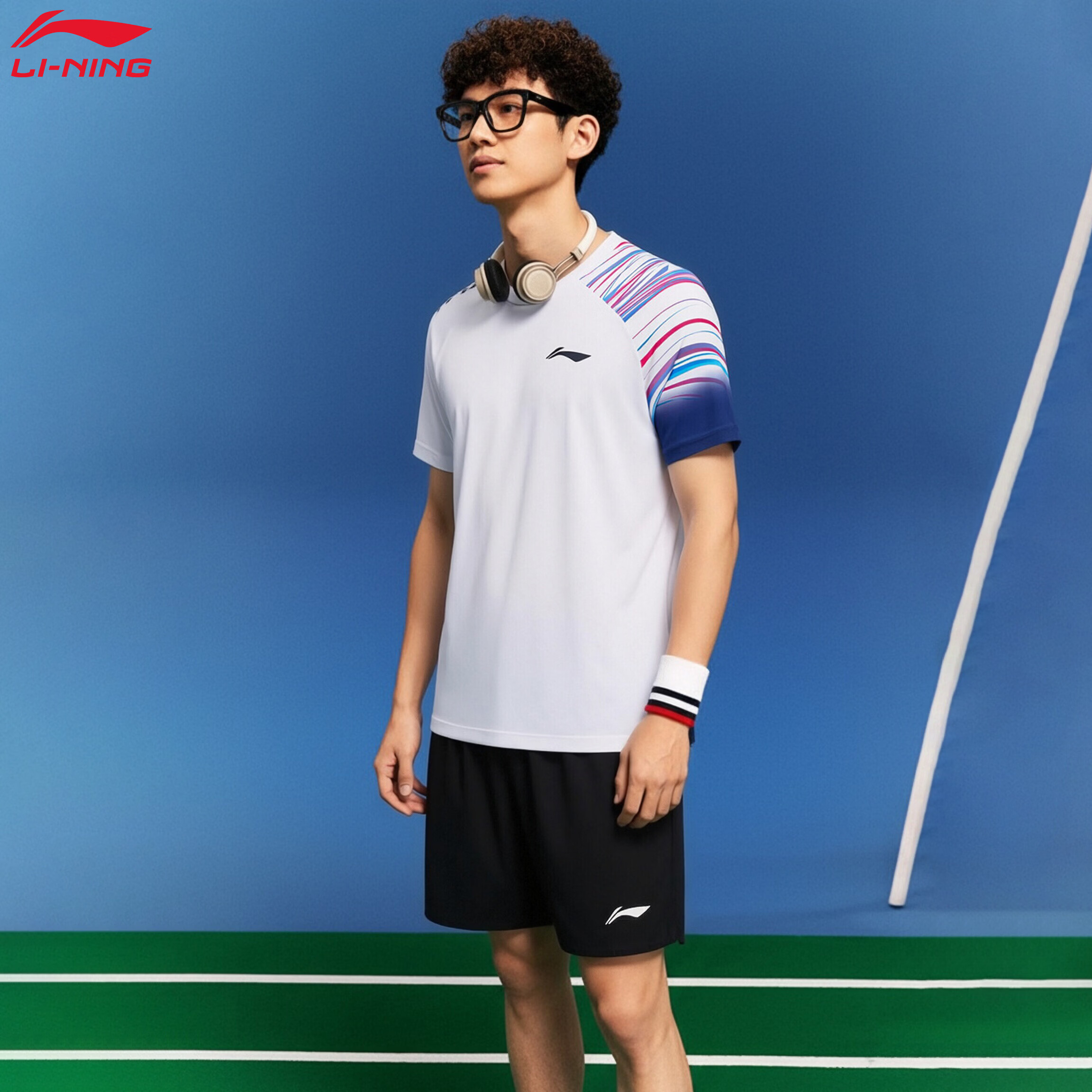LI-NING Quick-Dry Breathable Badminton Club Series Unisex Sports Competition Set Men's Badminton Outfit