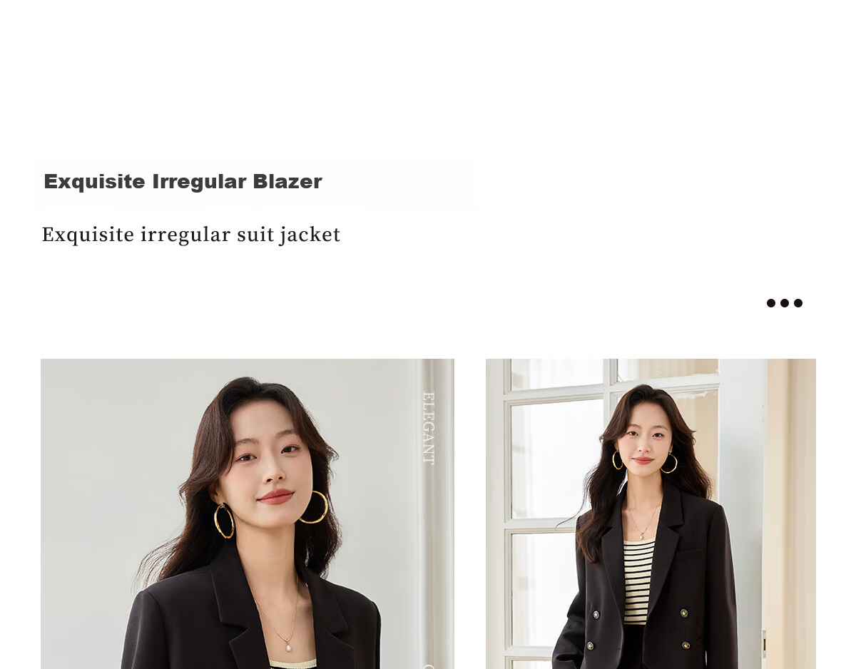 PinCai Women's Black Short Blazer Suit Jacket Casual Long Sleeve Shoulder-Padded Professional Workwear P51U001 3