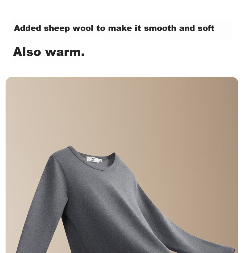 SEPTWOLVES [Wool Warmth] Thermal Underwear for Men, Fleece-Lined Thick Round Neck Winter Cold-Proof Warm Set 15