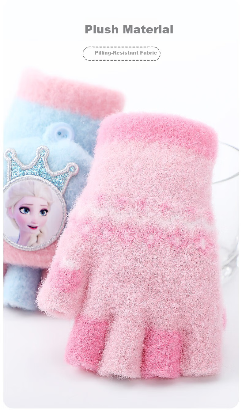 Disney Frozen Kids Winter Gloves Girls Fleece Lined Five-Finger Warm Gloves 11