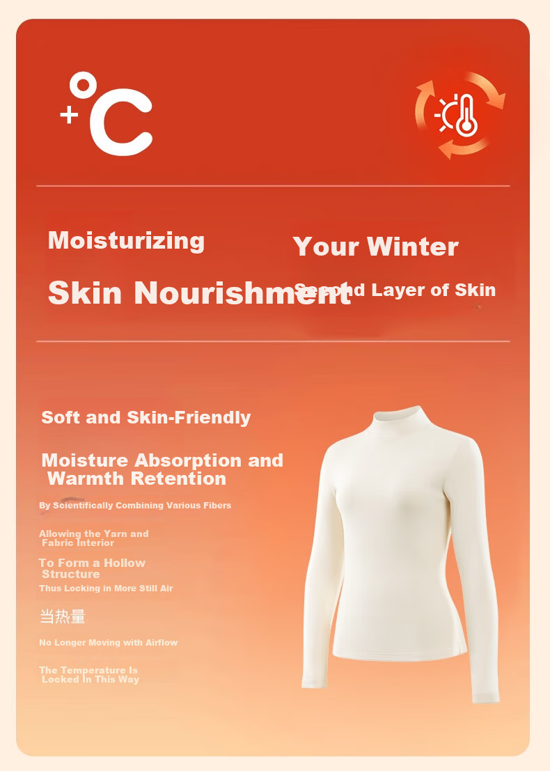 MiiOW Black Half Turtleneck Fleece-Lined Thickened Autumn Winter Warm Long Sleeve Women's Base Layer Top 4