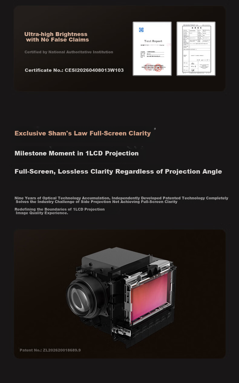 Big Eye Orange R3 Ultra High Brightness Edition [1500CVIA] High Brightness Gimbal Projector Home Ultra HD Living Room Cinema Projector AI Home Entertainment First Class 5