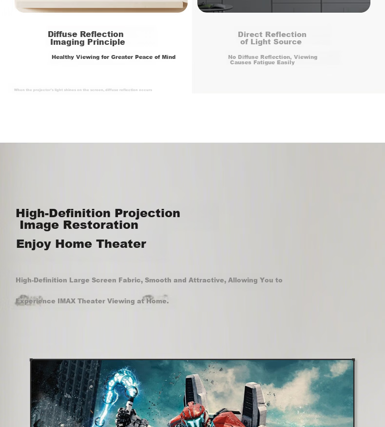 JINGMI Heavy-Duty New 80-Inch Ultra-Thin High-Brightness Frame Screen K1S TPU Material HD White Quick-Install No-Drill Narrow-Edge Wall-Mounted Projection Screen 8