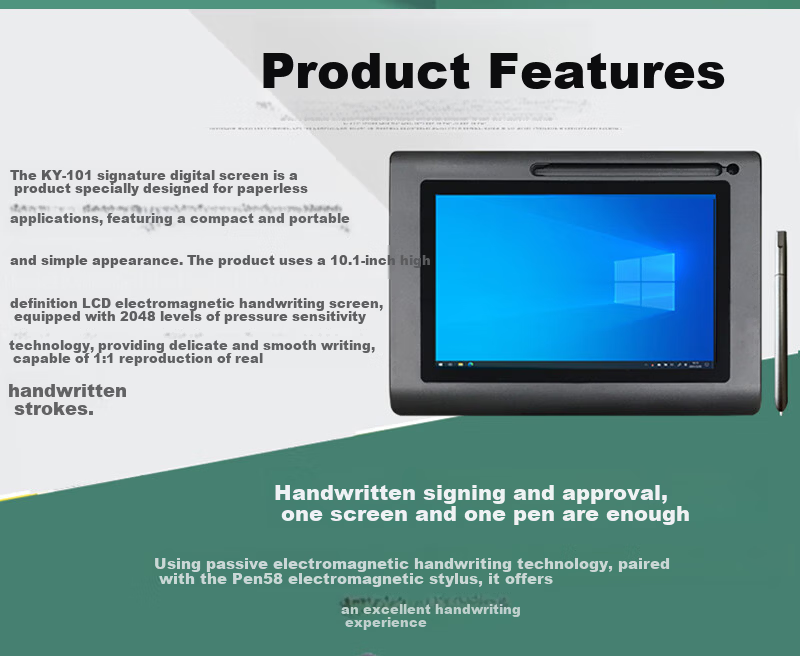 AYIK Approval Screen KY-101 10.1-inch Display Handwriting Tablet with Secondary Development Support WPS/PDF/Microsoft Office Original Signature Digitizer Tablet 3