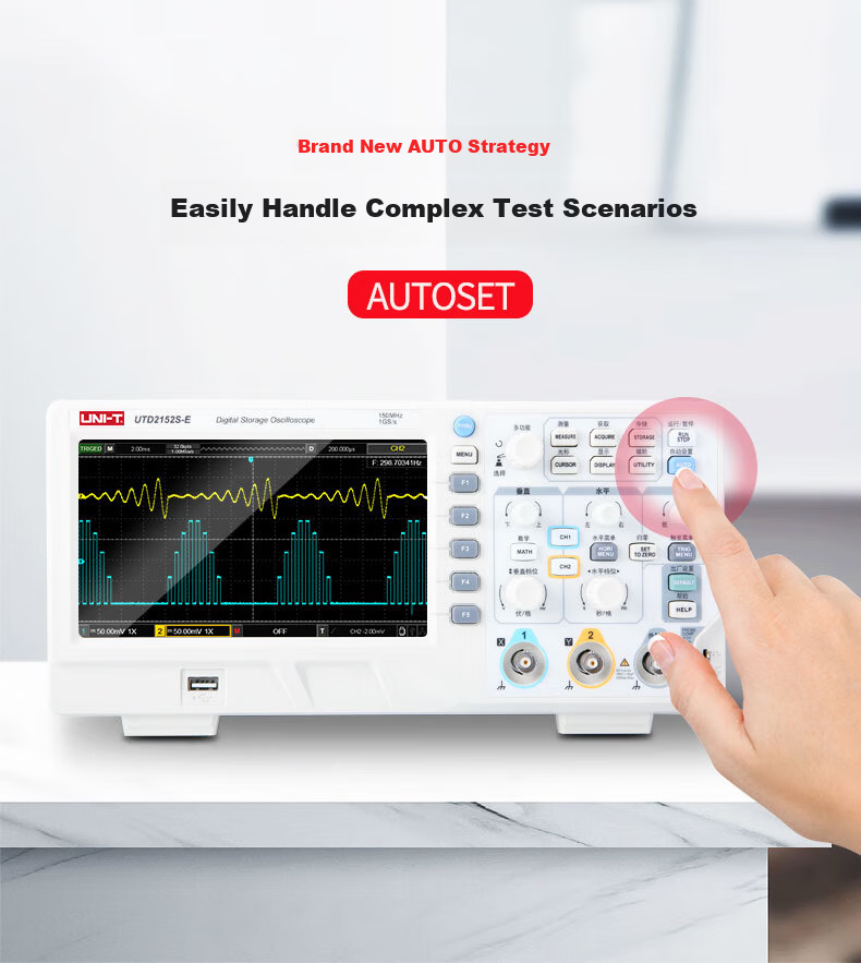 UNI-T UPO1204X-E 4-Channel Digital Oscilloscope 200MHz Bandwidth 2GSa/s Digital Phosphor Oscilloscope 5