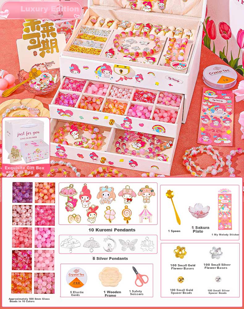 Luo Li Girl Birthday Gift Bead Set Handmade DIY 8-Year-Old Girls Toy Melody Children's Day Jewelry 9