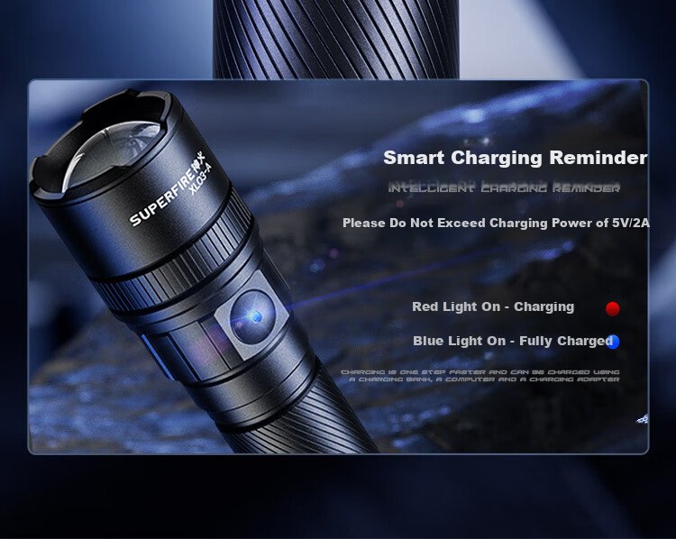 SupFire M22 High-Power Zoomable Flashlight Ultra-Bright Long-Range Military Outdoor Extended Battery Life Home Lighting 200000 Lumens 9