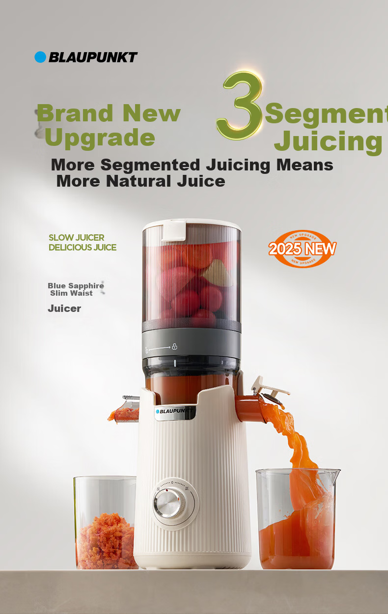 BLAUPUNKT NFC Pure Juice Juicer, Home Use Juicer, Juice And Pulp Separation, Fully Automatic, Large Diameter, for Fruits And Vegetables, No Filter, High Juice Output, Easy to Clean, YJ03 3