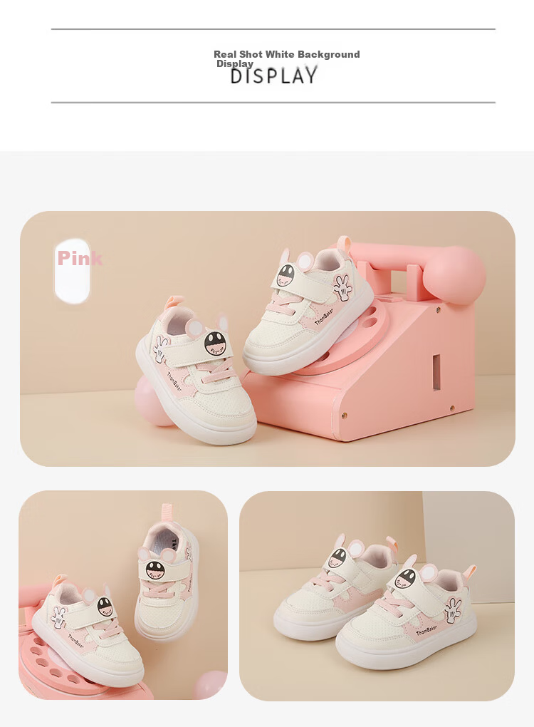 ThomBaker Baby Toddler Walking Shoes Unisex Functional Soft Sole Autumn New Light Pink Size 15 8