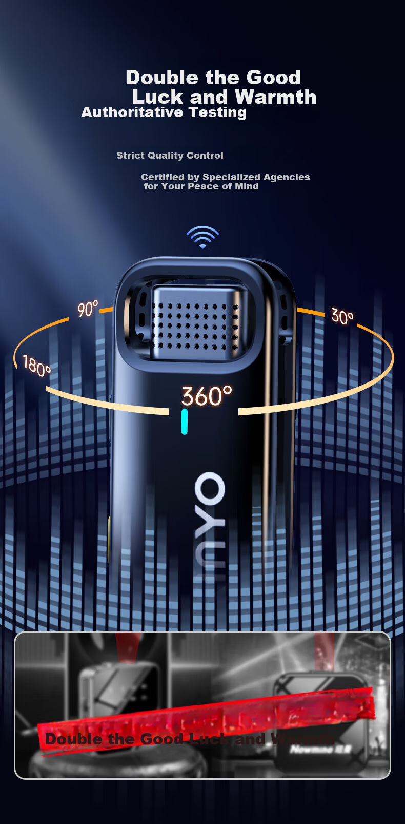 Jinyun M78 Wireless Lavalier Microphone Mic Dual-Channel Noise-Cancelling Bluetooth Recording Live Streaming Mini Mic for Host Mobile Video Shooting 7