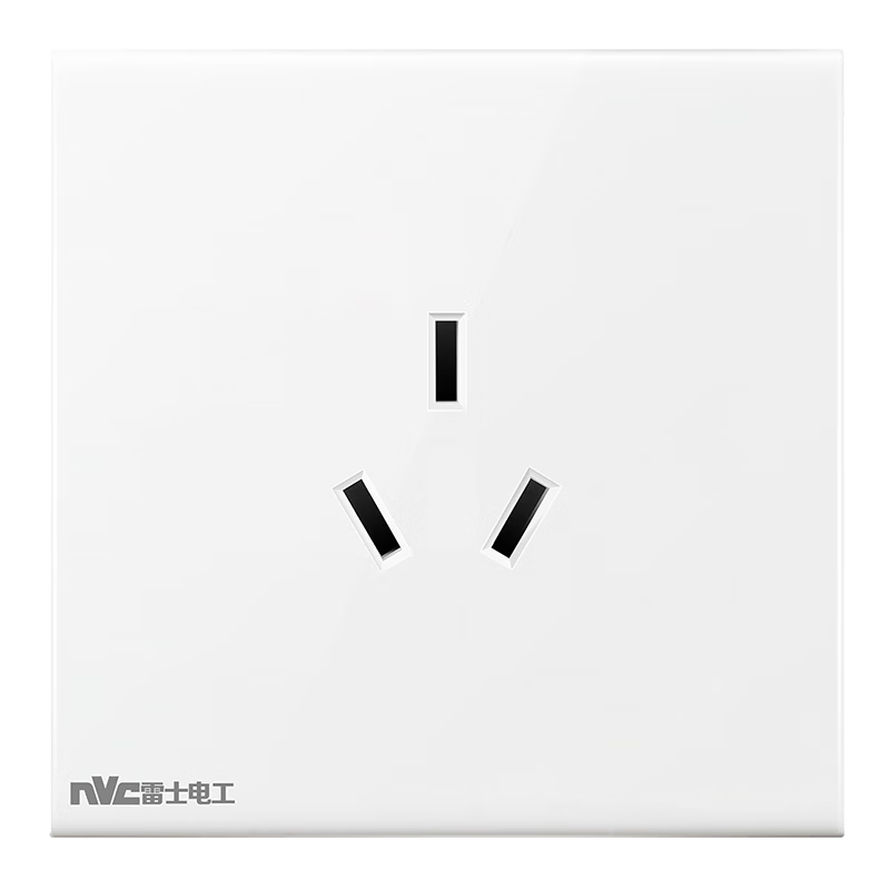 NVCleishidiangong Surface-Mounted Switch Socket, Three-Hole Socket 86 Type 16A High-Power Socket, N02 White