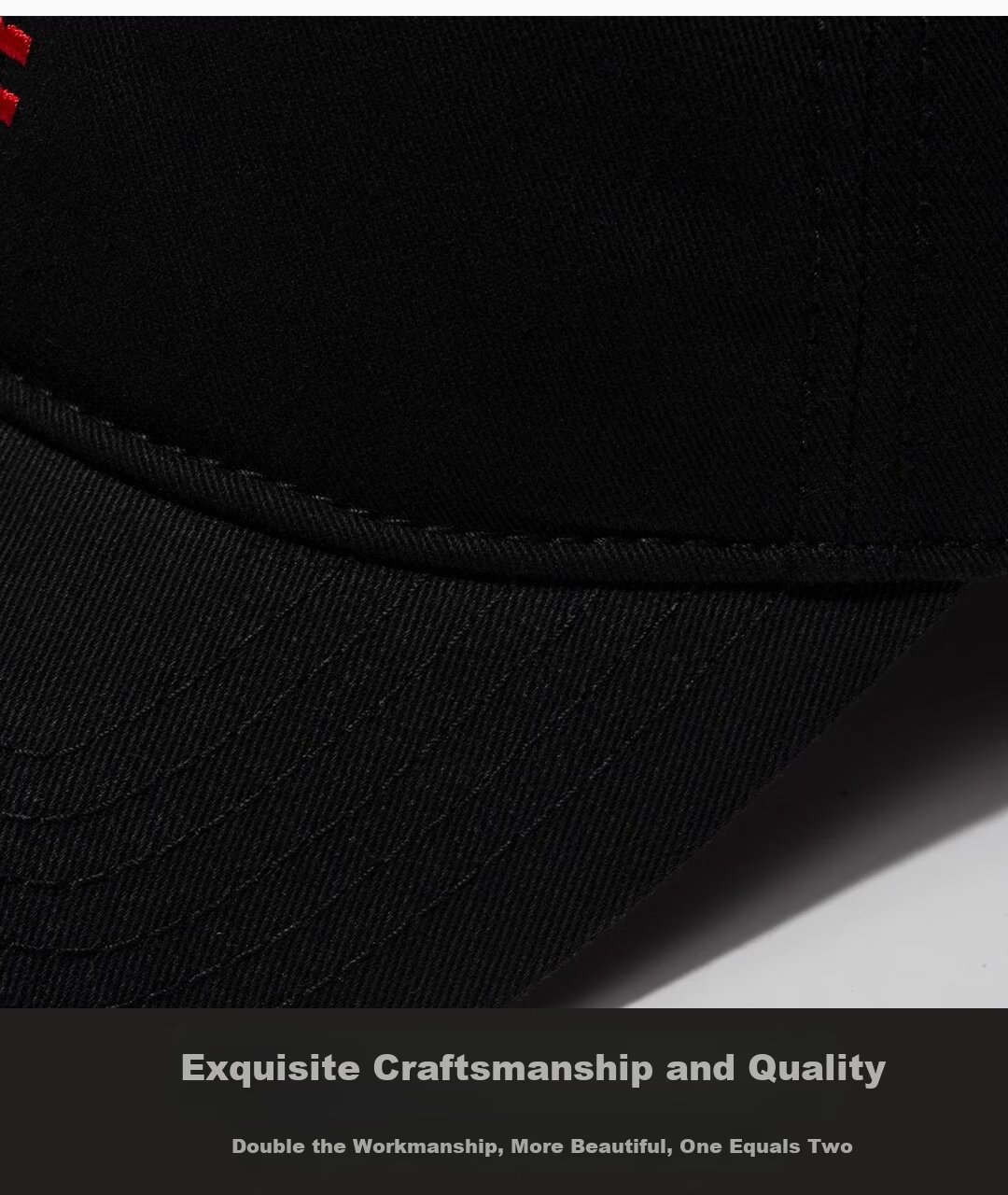 Miiow Men's Cotton Baseball Cap Large Size Big Head Circumference Unisex Duckbill Hat Trendy Sunshade Black-Red Three Stripes 19