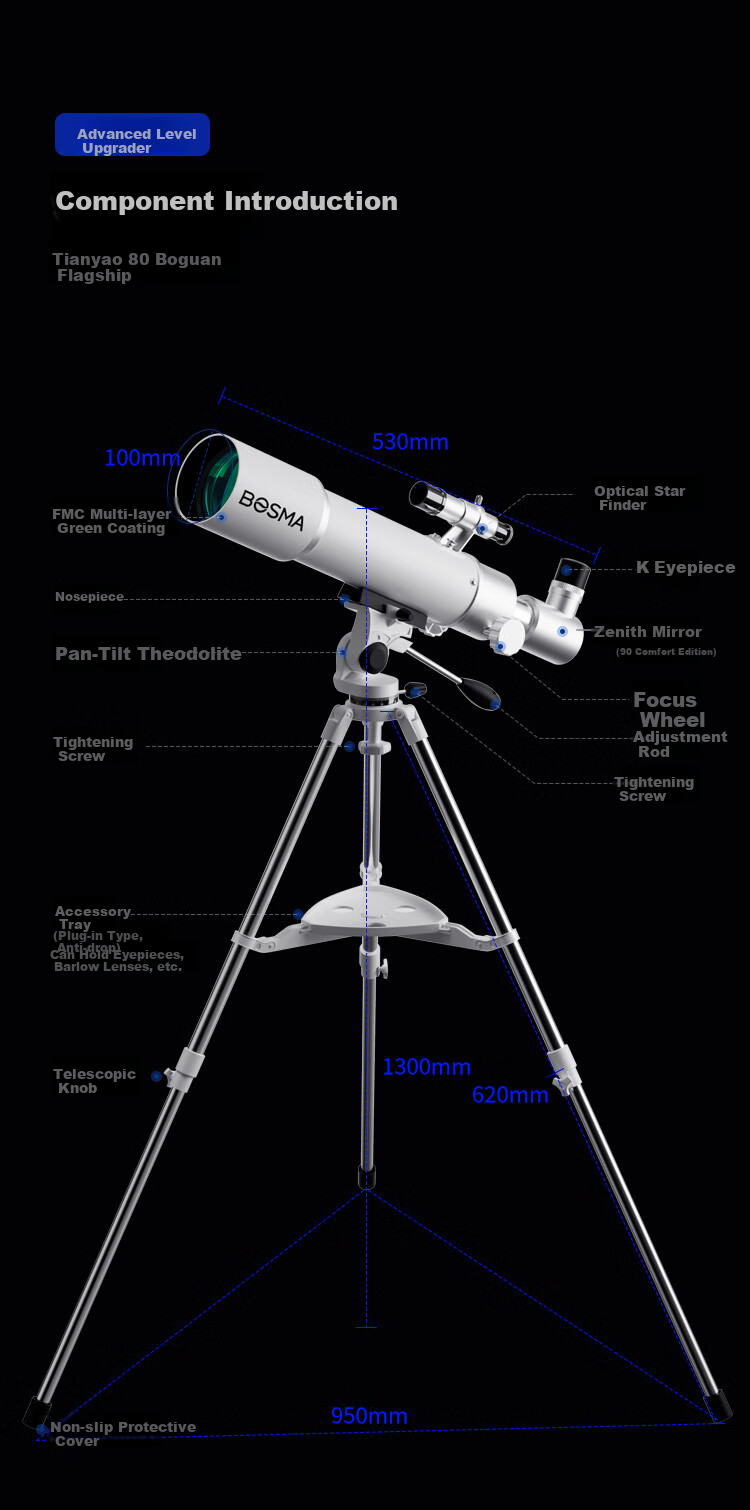 Borg Crown Tianyao Large Aperture Professional Astronomical Telescope High-Power HD Stargazing Birthday Gift for Boys and Students 23