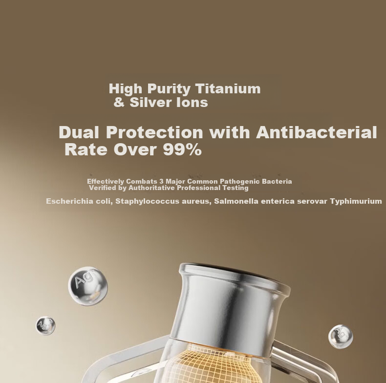 JOINXIN Zhuangxin Guiyun Pure Titanium Silver Stewing and Soaking Cup High-end Insulated Tea Stewing Cup Outdoor Gift Elegant Gray 400ml 8