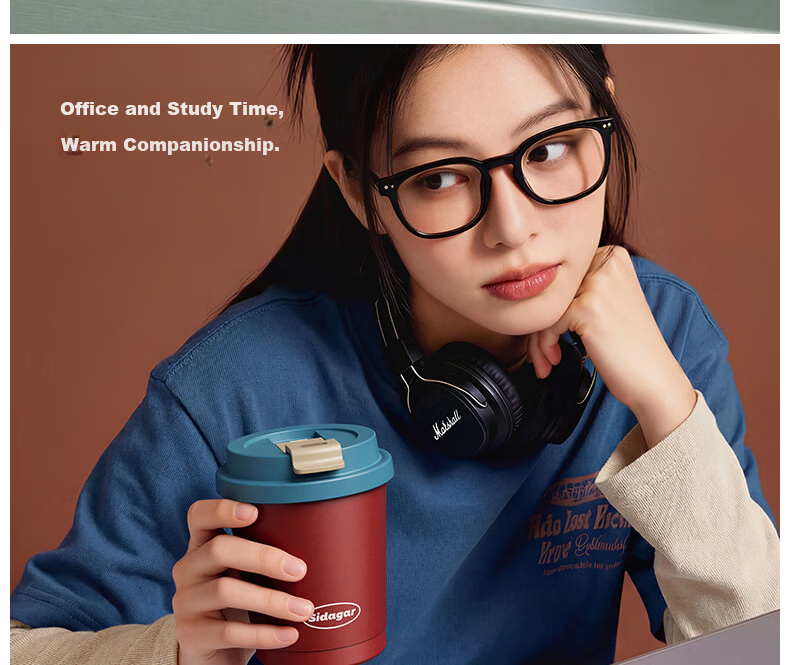 Shidajia Insulated Stainless Steel Women's Water Bottle Compact Portable Coffee Cup High-Value Car Mug 28