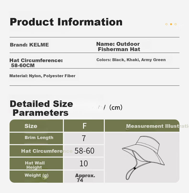 KELME Women's Fisherman Hat Sun Protection Cap Spring Summer Outdoor Travel Hiking Fishing UV Protection Breathable Sun Hat 7
