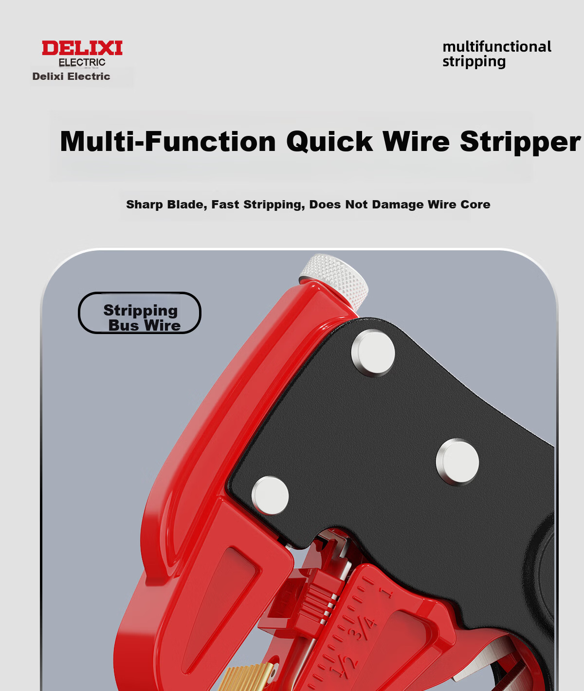 Delixi Duckbill Wire Stripper Multifunctional Automatic Wire Stripping Pliers Electrician Wire Cutting and Crimping Pliers 12