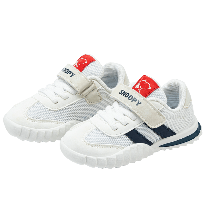 SNOOPY Children's Sports Shoes, Boys' Mesh Running Shoes, Girls' Wear-Resistant Casual Shoes, 7864 Navy Blue, Size 33