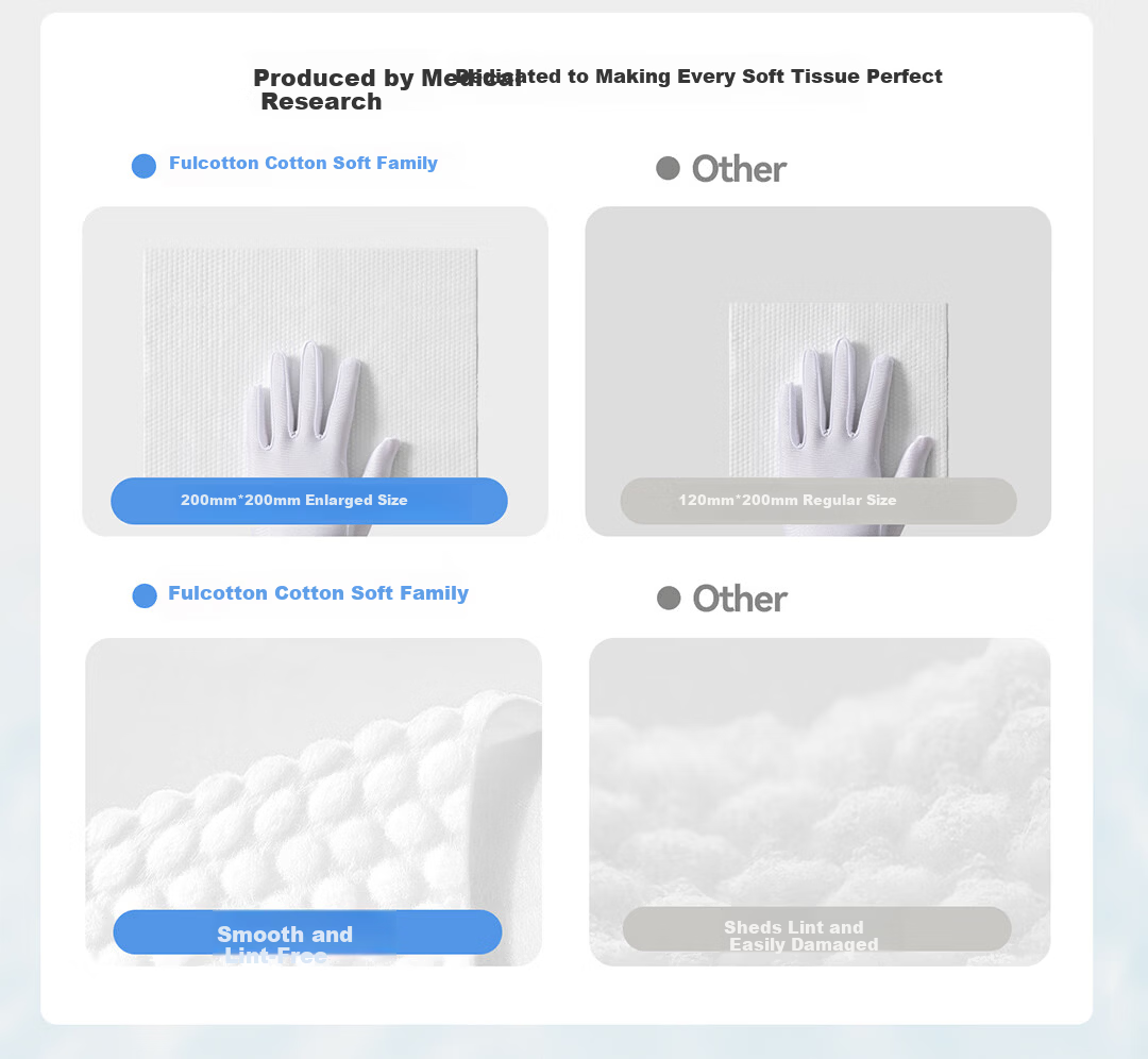 FulCotton Cotton Soft Family 100% Pure Cotton Baby Soft Wipes Dual-use Dry and Wet Extra Large Thickened Face Towels 50 Sheets*1 Pack 4