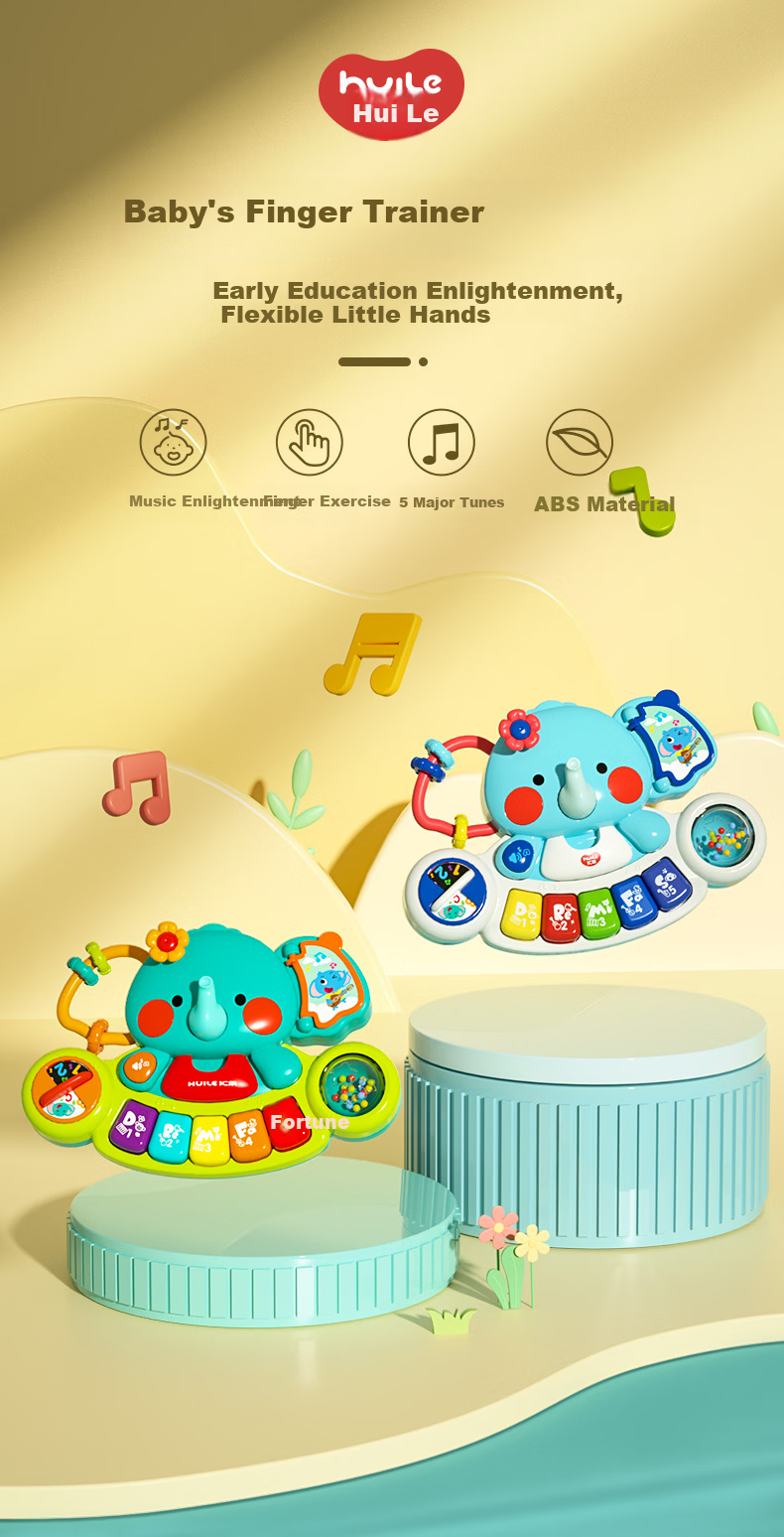 HuiLe Toys Owl Busy Board Infant Toddler Musical Phone Montessori Toy 0-6 Months Birthday Gift 1