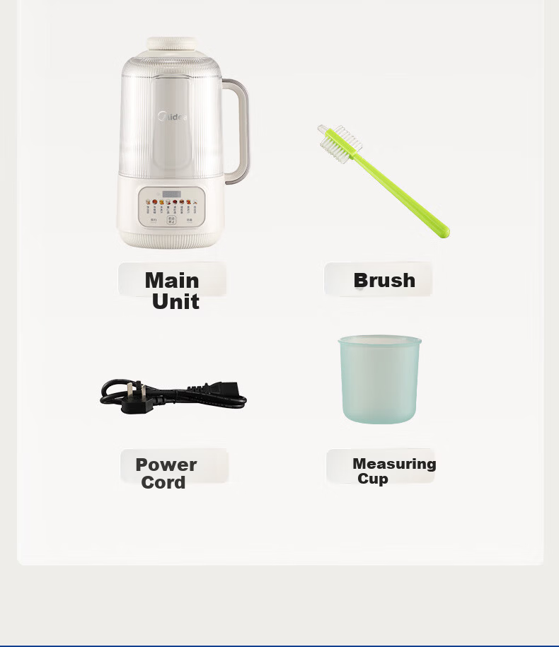 Midea Soy Milk Blender 1.2L Large Capacity for 2-5 People, Soundproof Cover, Fully Automatic, No Cooking, No Washing, New Multifunctional Juicer and Food Processor X99 29